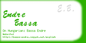 endre bassa business card